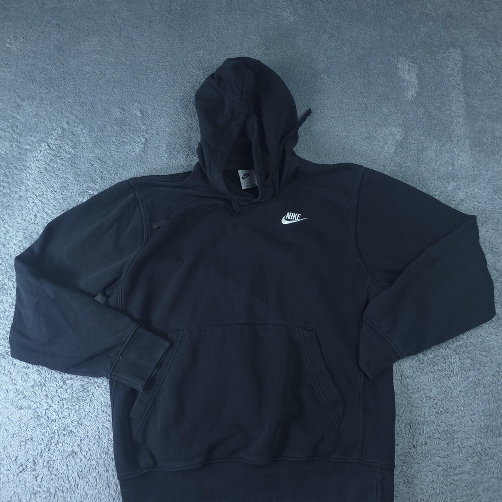 Nike Hoodie Mens Small Black BV2654-010 Pullover Fleece Swoosh Sweatshirt